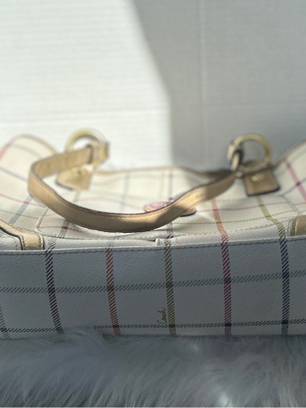 Coach F19176 Peyton Heritage Tattersall Plaid shoulder bag - Picture 7 of 7